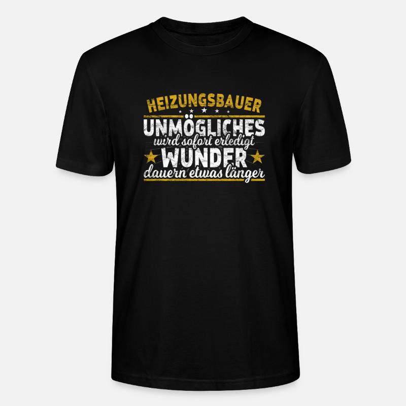 Heizungsbauer - Stanley/Stella Unisex Bio-T-Shirt CRAFTER - Schwarz