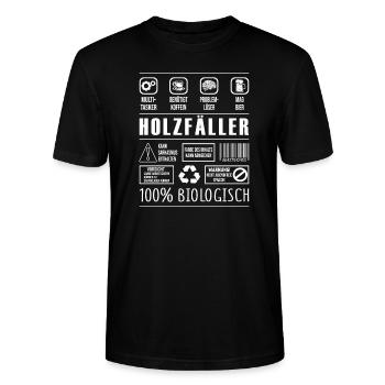 Holzfäller - Stanley/Stella Unisex Bio-T-Shirt CRAFTER - Schwarz - Vorne - Alina (178cm) & Michal (187cm)
