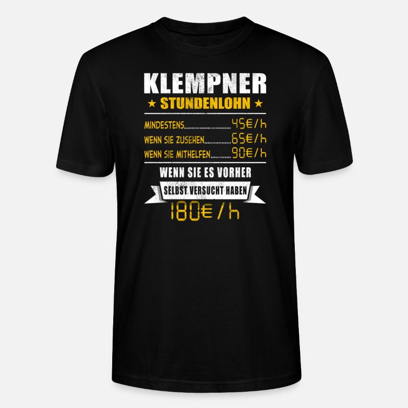 Klempner - Stanley/Stella Unisex Bio-T-Shirt CRAFTER - Schwarz