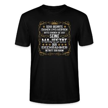 Eisenbahner - Stanley/Stella Unisex Bio-T-Shirt CRAFTER - Schwarz - Vorne - Alina (178cm) & Michal (187cm)