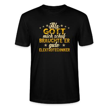 Elektrotechniker - Stanley/Stella Unisex Bio-T-Shirt CRAFTER - Schwarz - Vorne - Alina (178cm) & Michal (187cm)
