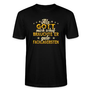 Fachlagerist - Stanley/Stella Unisex Bio-T-Shirt CRAFTER - Schwarz - Vorne - Alina (178cm) & Michal (187cm)