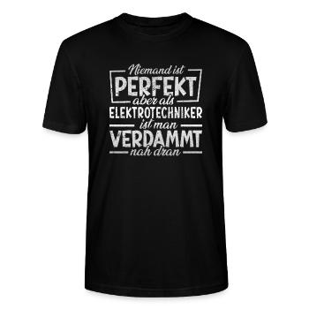 Elektrotechniker - Stanley/Stella Unisex Bio-T-Shirt CRAFTER - Schwarz - Vorne - Alina (178cm) & Michal (187cm)