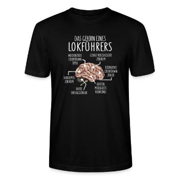 Lokführer Anatomie Gehirn Schaffner - Stanley/Stella Unisex Bio-T-Shirt CRAFTER - Schwarz - Vorne - Alina (178cm) & Michal (187cm)