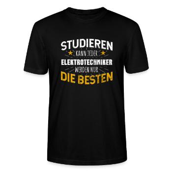 Elektrotechniker - Stanley/Stella Unisex Bio-T-Shirt CRAFTER - Schwarz - Vorne - Alina (178cm) & Michal (187cm)