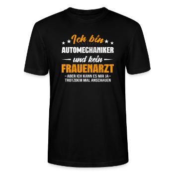 Automechaniker - Stanley/Stella Unisex Bio-T-Shirt CRAFTER - Schwarz - Vorne - Alina (178cm) & Michal (187cm)