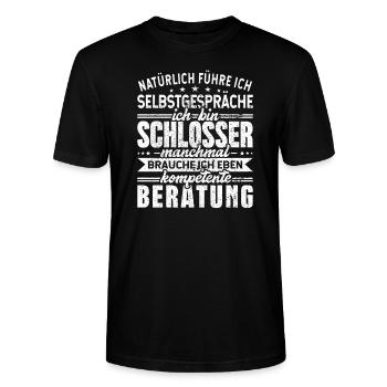 Schlosser - Stanley/Stella Unisex Bio-T-Shirt CRAFTER - Schwarz - Vorne - Alina (178cm) & Michal (187cm)