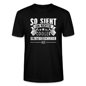 Elektrotechniker - Stanley/Stella Unisex Bio-T-Shirt CRAFTER - Schwarz - Vorne - Alina (178cm) & Michal (187cm)
