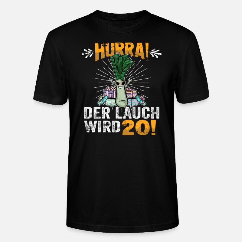 Hurra der Lauch wird 20 - Stanley/Stella Unisex Bio-T-Shirt CRAFTER - Schwarz