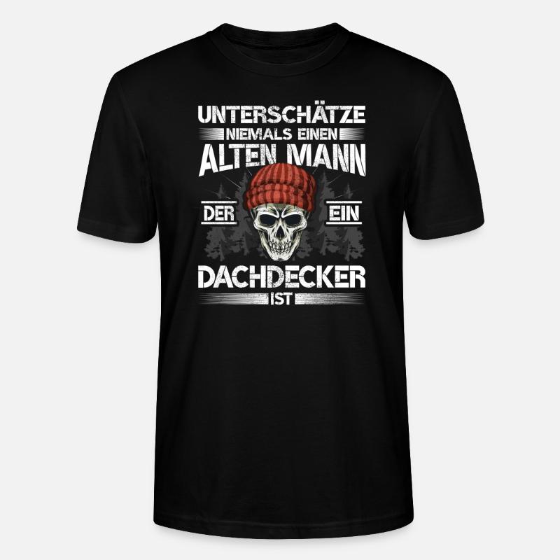 Dachdecker Alter mann Handwerker - Stanley/Stella Unisex Bio-T-Shirt CRAFTER - Schwarz
