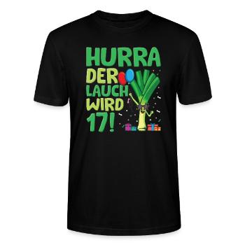 Hurra der Lauch wird 17 - Stanley/Stella Unisex Bio-T-Shirt CRAFTER - Schwarz - Vorne - Alina (178cm) & Michal (187cm)
