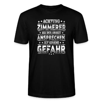 Zimmerer - Stanley/Stella Unisex Bio-T-Shirt CRAFTER - Schwarz - Vorne - Alina (178cm) & Michal (187cm)