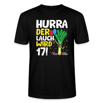 Hurra der Lauch wird 17 - Stanley/Stella Unisex Bio-T-Shirt CRAFTER - Schwarz - Vorne - Alina (178cm) & Michal (187cm)