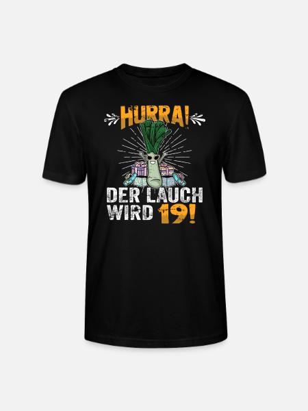 Hurra der Lauch wird 19 - Stanley/Stella Unisex Bio-T-Shirt CRAFTER - Schwarz