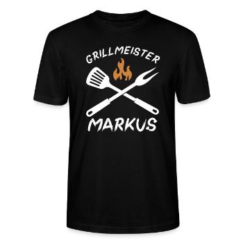 Grillmeister Markus - Stanley/Stella Unisex Bio-T-Shirt CRAFTER - Schwarz - Vorne - Alina (178cm) & Michal (187cm)