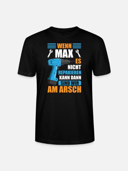 Max Vorname Name Geburtstag Reparieren - Stanley/Stella Unisex Bio-T-Shirt CRAFTER - Schwarz