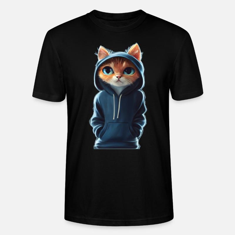 Chat Bucky avec pull - T-shirt bio CRAFTER Stanley Stella Unisexe - noir