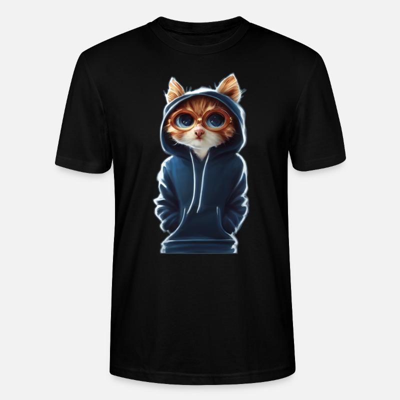 Katze mit Pulli 2 - Stanley/Stella Unisex Bio-T-Shirt CRAFTER - Schwarz