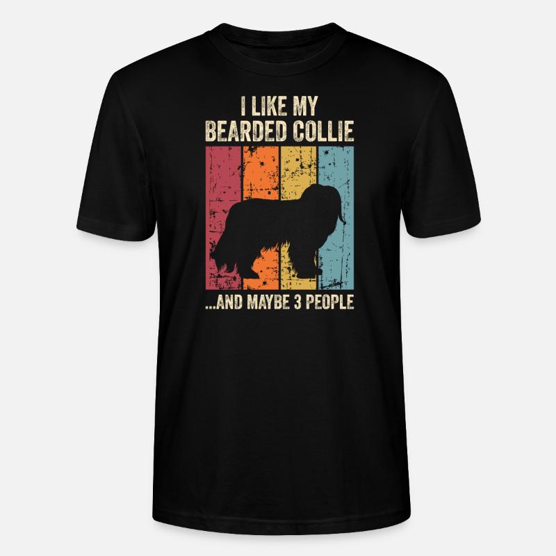 Bearded Collie Gift Chiens - T-shirt bio CRAFTER Stanley Stella Unisexe - noir