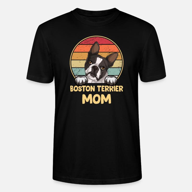 Boston Terrier Chiens cadeaux - T-shirt bio CRAFTER Stanley Stella Unisexe - noir