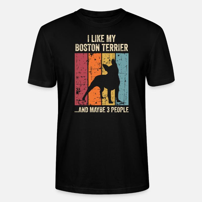 Boston Terrier Chiens cadeaux - T-shirt bio CRAFTER Stanley Stella Unisexe - noir