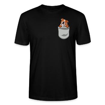 Deutsch Bulldog Dog Dog Propriétaire - T-shirt bio CRAFTER Stanley Stella Unisexe - noir - Devant - Alina (178cm) & Michal (187cm)