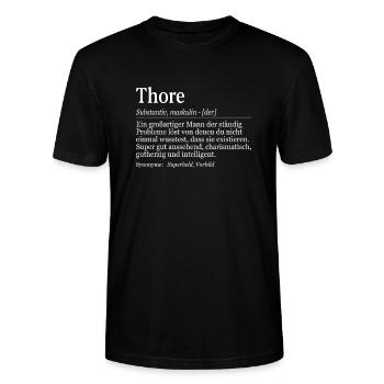 Thore Definition Namenstag Geburtstag Name - Stanley/Stella Unisex Bio-T-Shirt CRAFTER - Schwarz - Vorne - Alina (178cm) & Michal (187cm)