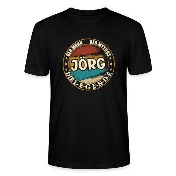 Jörg Vorname Name Geburtstag - Stanley/Stella Unisex Bio-T-Shirt CRAFTER - Schwarz - Vorne - Alina (178cm) & Michal (187cm)