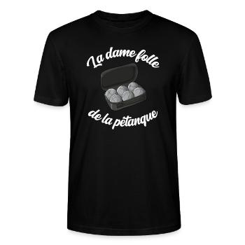 Petanque Boule Game Set Boccia - Stanley/Stella Unisex Bio-T-Shirt CRAFTER - Schwarz - Vorne - Alina (178cm) & Michal (187cm)