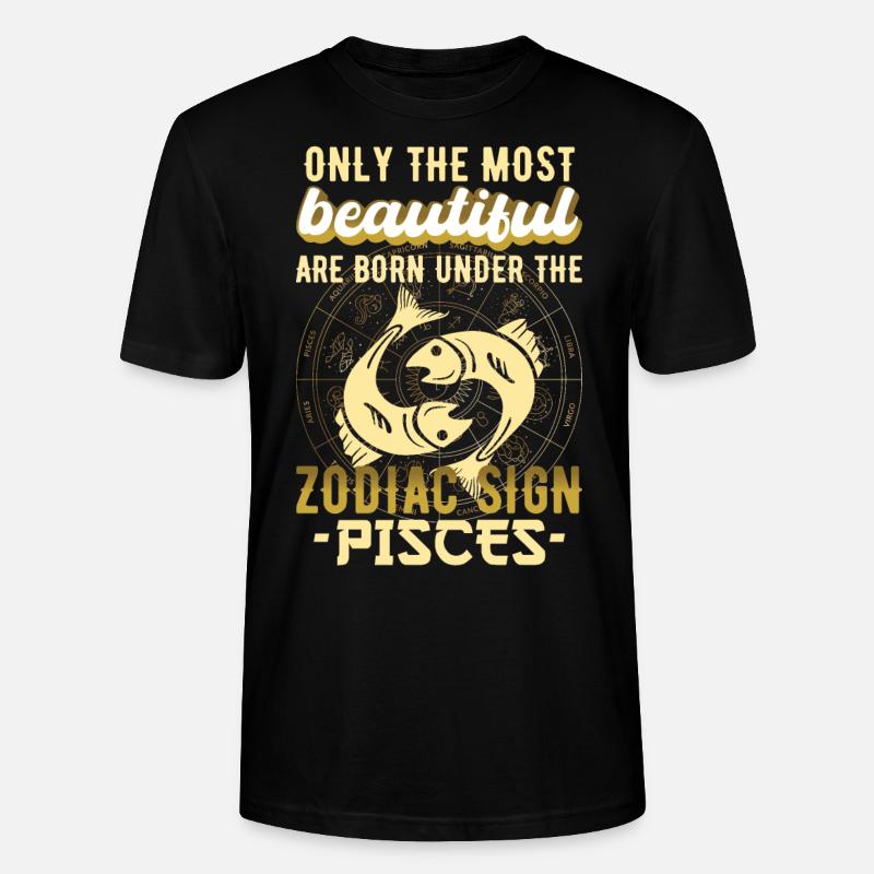 Zodiac Pisces Pisces Gift - Stanley/Stella CRAFTER Unisex Organic T-Shirt - black