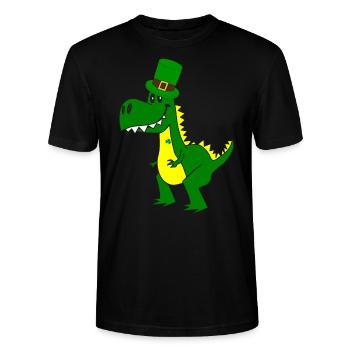 T-rex - Stanley/Stella Unisex Bio-T-Shirt CRAFTER - Schwarz - Vorne - Alina (178cm) & Michal (187cm)