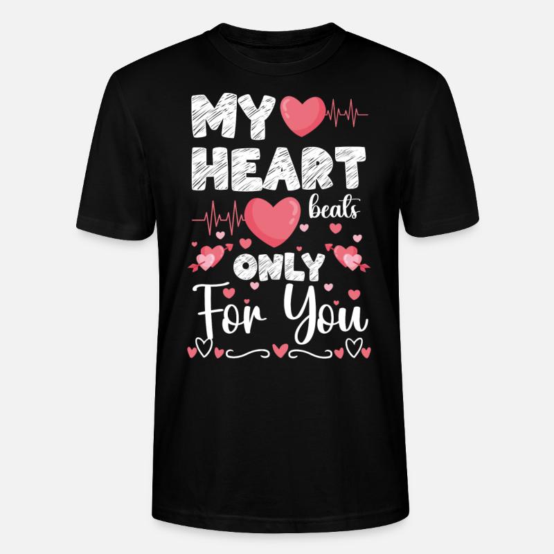 Romantisch Herz Partner - Stanley/Stella Unisex Bio-T-Shirt CRAFTER - Schwarz