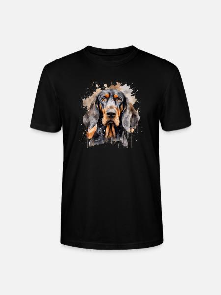 Black and Tan Coonhound - Stanley/Stella CRAFTER Unisex Organic T-Shirt - black