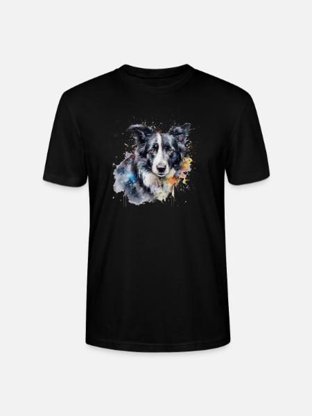 Border Collie - Stanley/Stella CRAFTER Unisex Organic T-Shirt - black