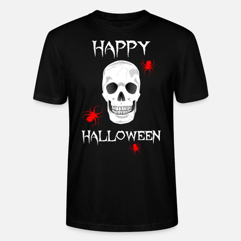 HALLOWEEN skull spiders - Stanley/Stella Unisex Bio-T-Shirt CRAFTER - Schwarz