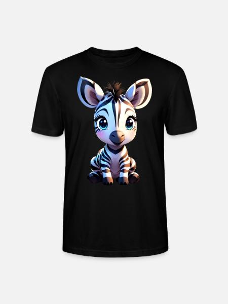 Mignon bébé zèbre isolé - T-shirt bio CRAFTER Stanley Stella Unisexe - noir