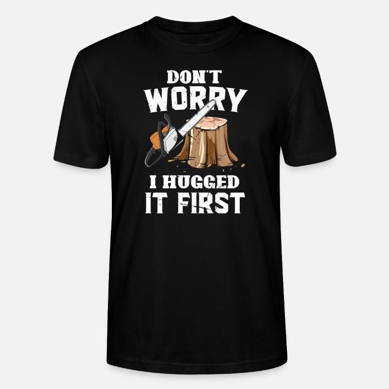 Bûcheron tronçonneuse arboriste - T-shirt bio CRAFTER Stanley Stella Unisexe - noir