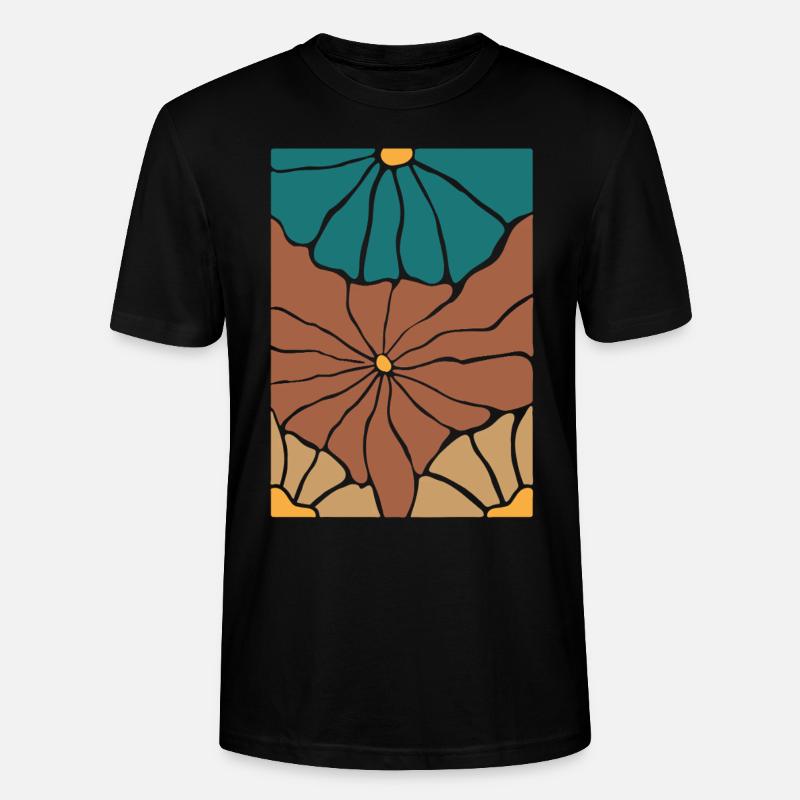 Boho Flora Blumen - Stanley/Stella Unisex Bio-T-Shirt CRAFTER - Schwarz