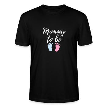 pregnancy - Stanley/Stella CRAFTER Unisex Organic T-Shirt - black - Front - Alina (178cm) & Michal (187cm)