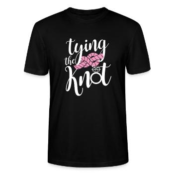 Jeune mariée d'équipe de Bachelorette T-shirt JGA - T-shirt bio CRAFTER Stanley Stella Unisexe - noir - Devant - Alina (178cm) & Michal (187cm)
