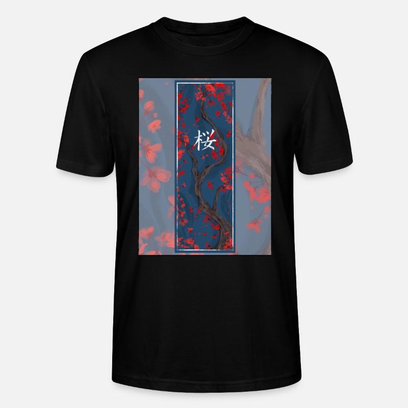 Dunkles Sakura Sumi-e Kanji - Stanley/Stella Unisex Bio-T-Shirt CRAFTER - Schwarz