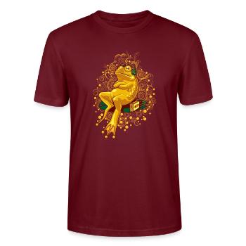FROGGIE RELAX MODE - Stanley/Stella CRAFTER Unisex Organic T-Shirt - burgundy - Front - Alina (178cm) & Michal (187cm)