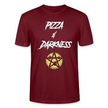 Pizza gothique et ténèbres - T-shirt bio CRAFTER Stanley Stella Unisexe - bordeaux - Devant - Alina (178cm) & Michal (187cm)