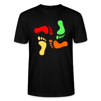 empreintes - T-shirt bio CRAFTER Stanley Stella Unisexe - noir - Devant - Alina (178cm) & Michal (187cm)