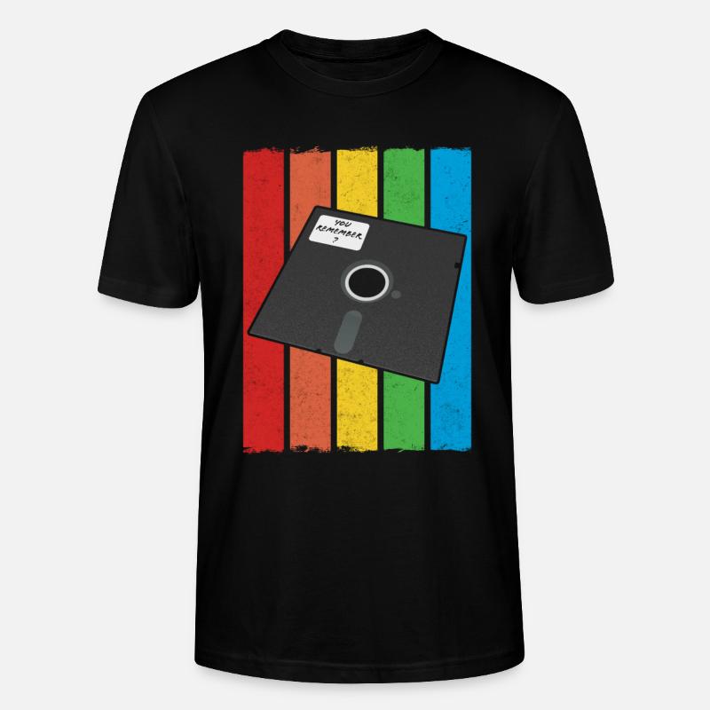 Retro Computer Disk - Stanley/Stella Unisex Bio-T-Shirt CRAFTER - Schwarz