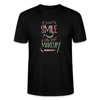 Le rire est la meilleure beauté de beauté de maquillage - T-shirt bio CRAFTER Stanley Stella Unisexe - noir - Devant - Alina (178cm) & Michal (187cm)