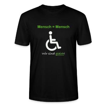 Wir sind gleich! Mensch ist mensch - Stanley/Stella Unisex Bio-T-Shirt CRAFTER - Schwarz - Vorne - Alina (178cm) & Michal (187cm)