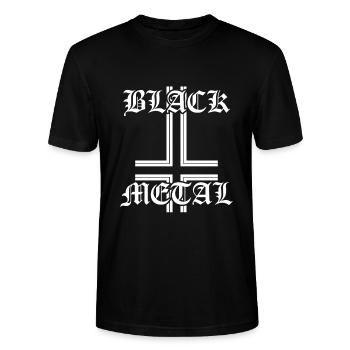 Black metal headbanger antichrist pentagram witcher - Stanley/Stella CRAFTER Unisex Organic T-Shirt - black - Front - Alina (178cm) & Michal (187cm)