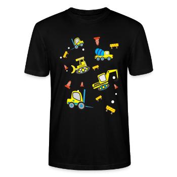 Byggepladser Køretøjer - Stanley Stella CRAFTER unisex økologisk-T-shirt - sort - Foran - Alina (178cm) & Michal (187cm)