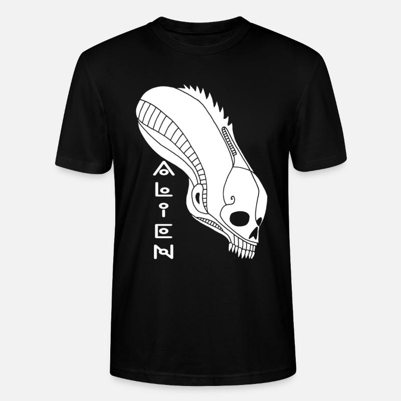 Crâne extraterrestre blanc - T-shirt bio CRAFTER Stanley Stella Unisexe - noir